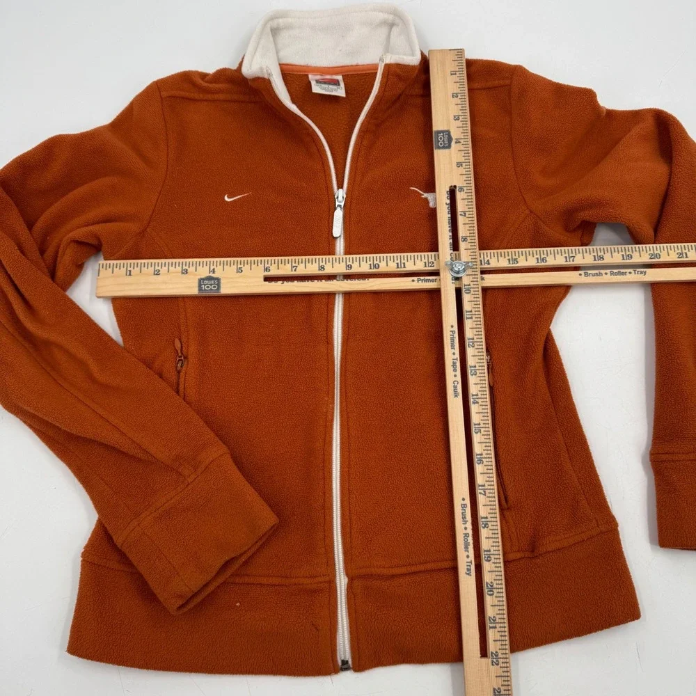 Vintage Nike Team Texas Longhorns Fleece Jacket Full Zip Womens Small S Orange‎